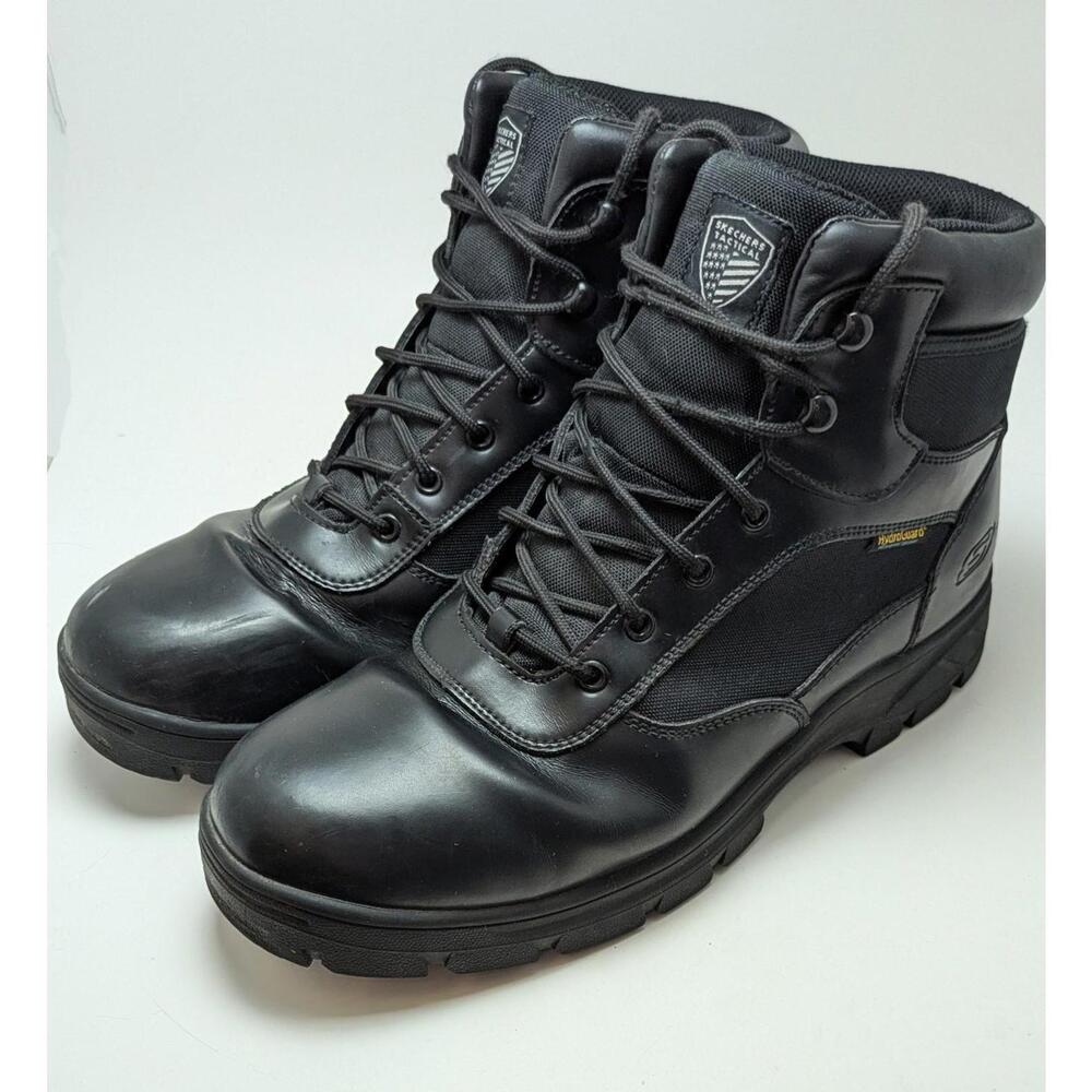Mens Skechers Tactical Hydroguard Waterproof Black Work Boots 77526W Size 13 - Picture 5 of 7